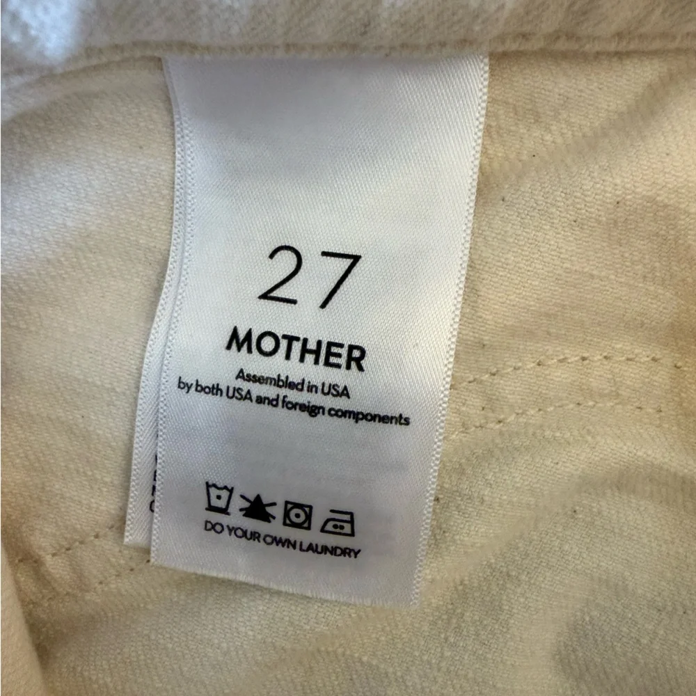 MOTHER Cream Denim Mini Skirt